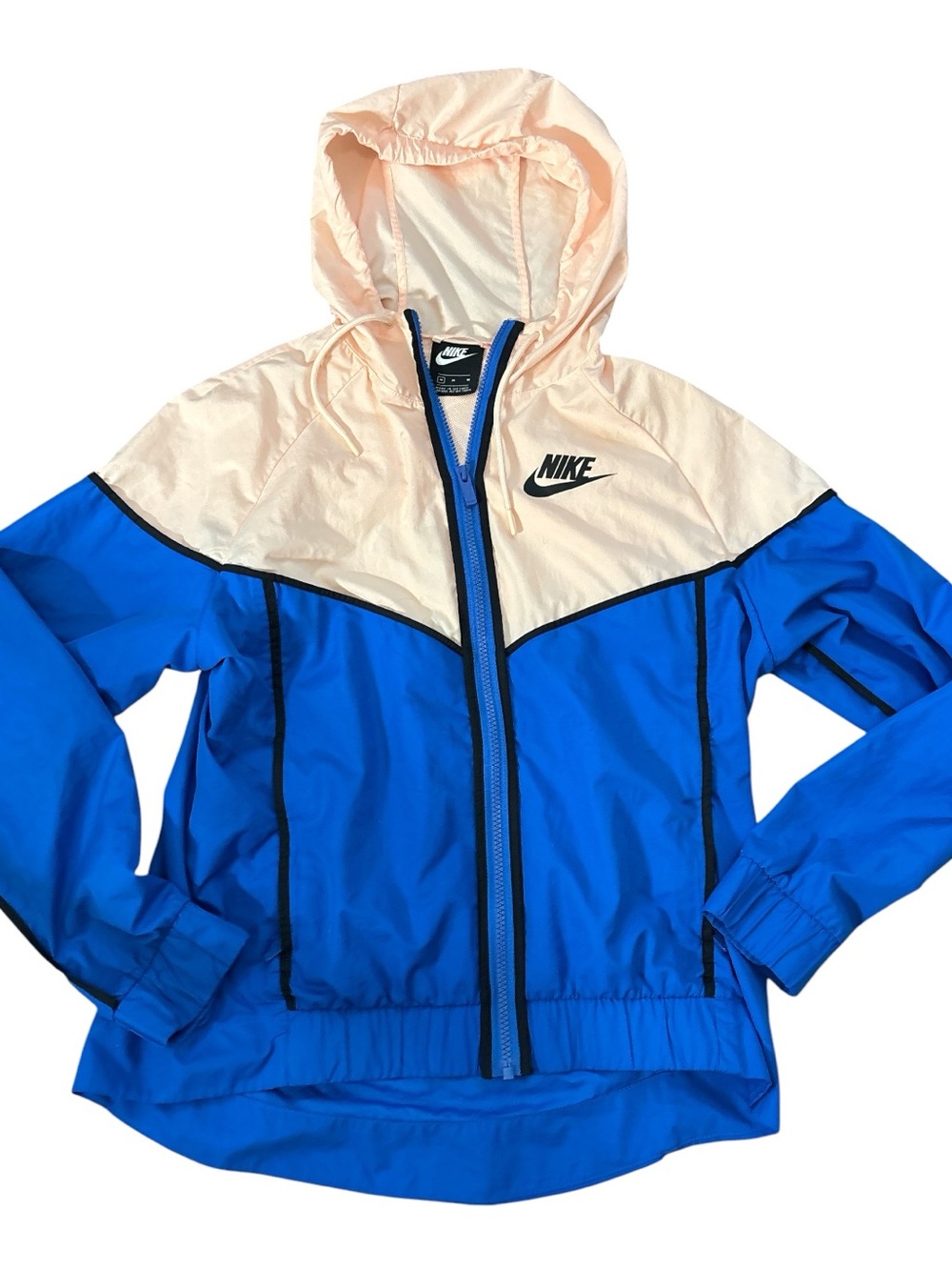 Nike Retro Y2K Colorblock Windrunner Jacket Peach and Blue with Black M